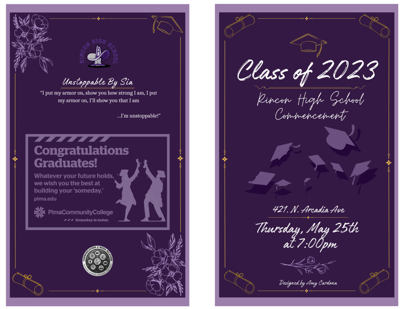 Graduation Pamphlet Final Draft. Required voted Senior Song and Sponsors as seen on the back cover. Requested an elegant look. Graduation Pamphlet Final Draft. Required voted Senior Song and Sponsors as seen on the back cover. Requested an elegant look.